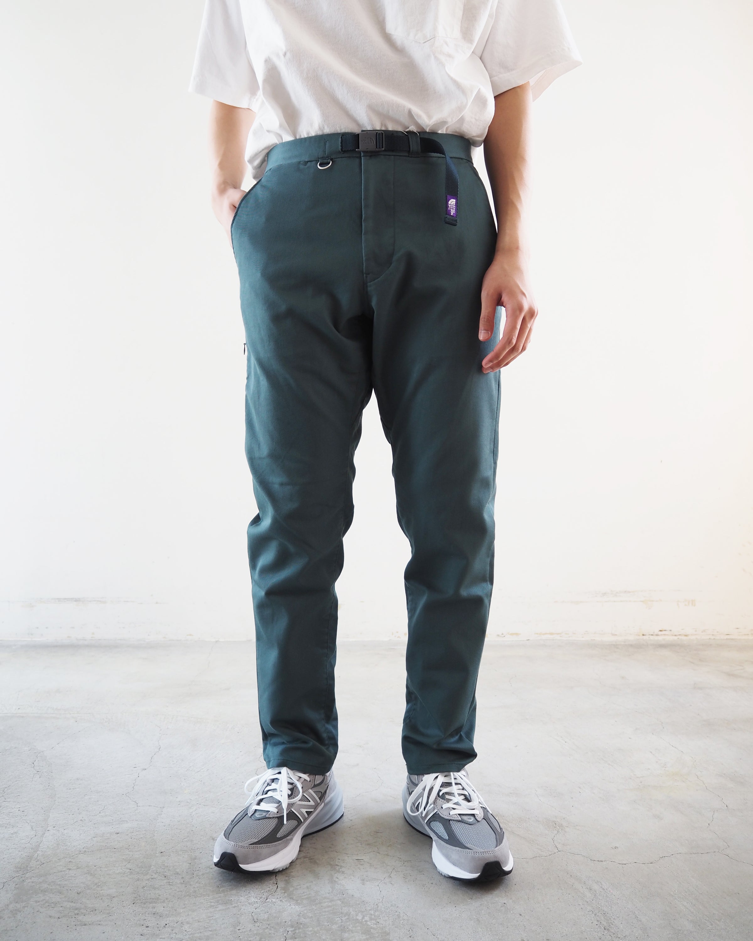 Stretch twill tapered pants, Vintage Green
