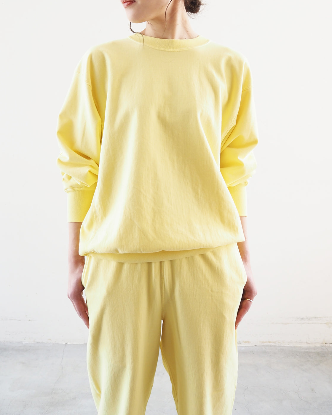 Light Sweat Crew Neck Pullover, Yellow