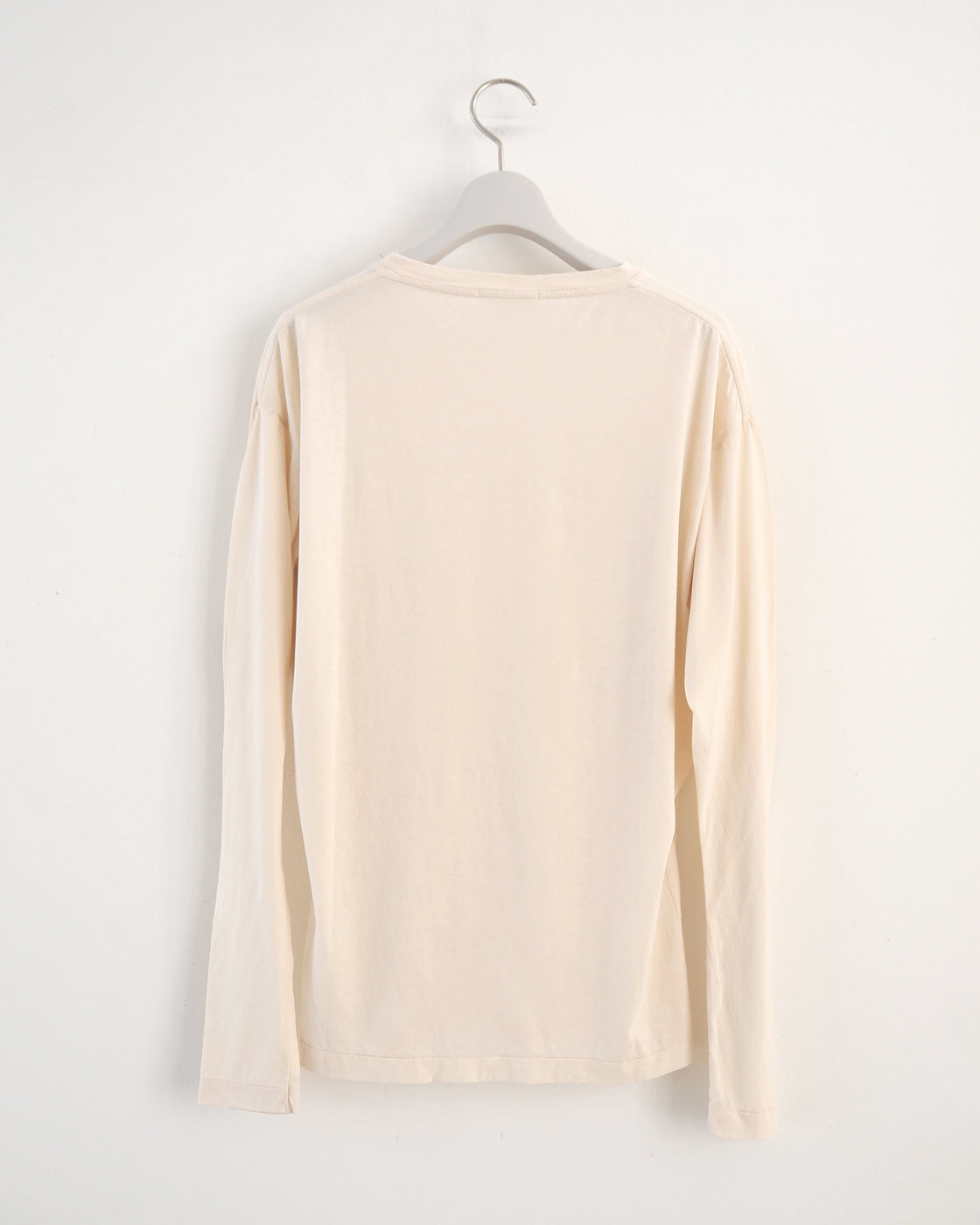 high twist cotton jersey long sleeve Tee, Light Beige