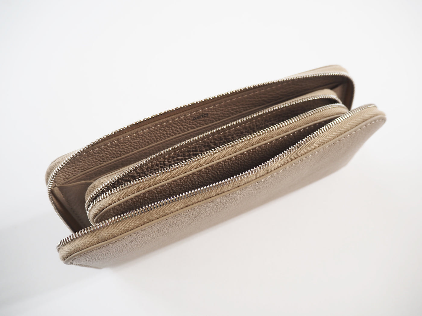 Round wallet, Gray Beige