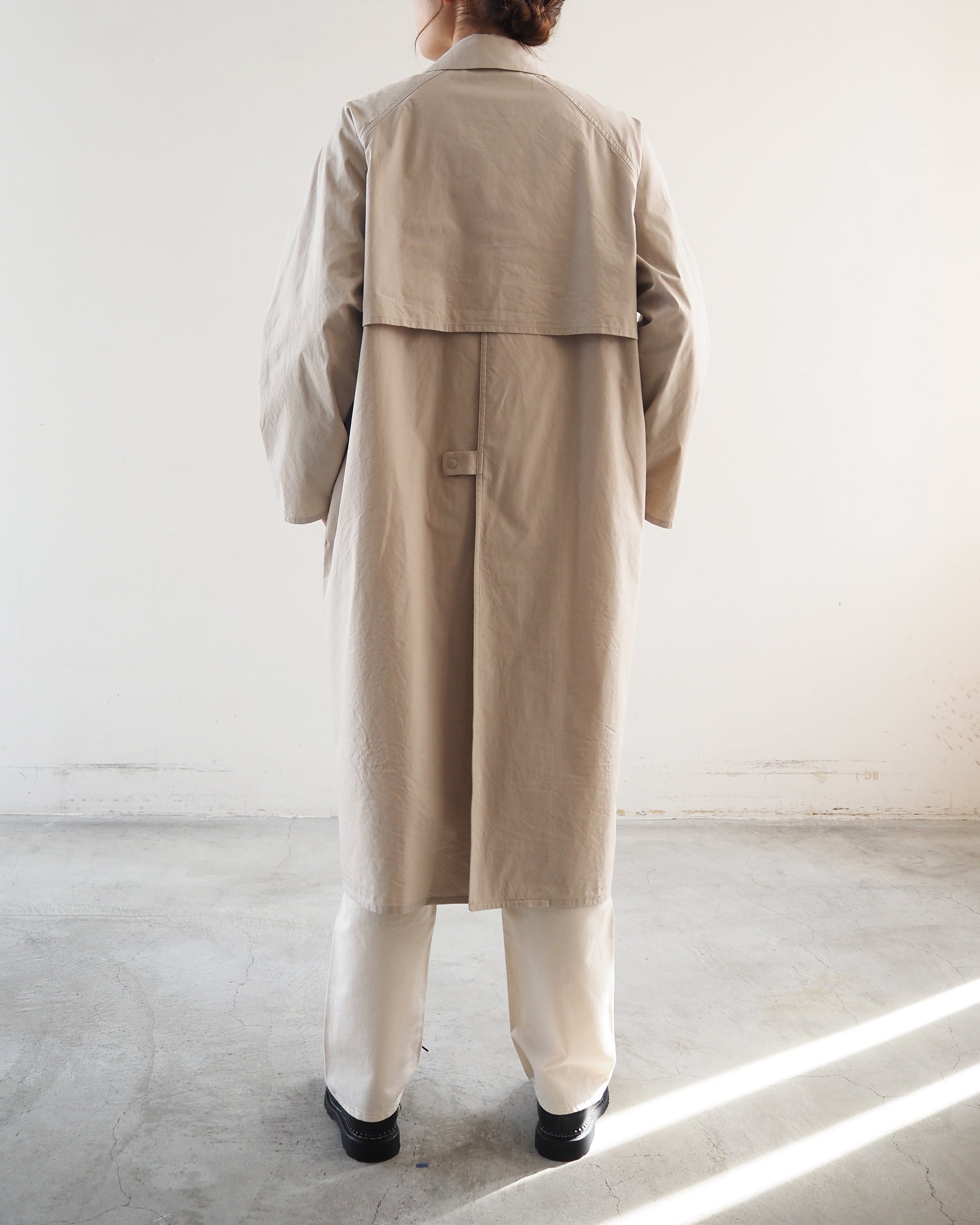 Zip and button coat, Kusaki Gray