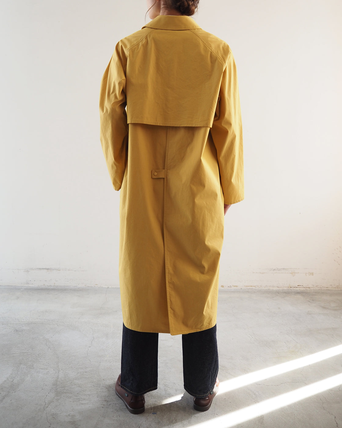 Zip and button coat, Kusaki Yellow