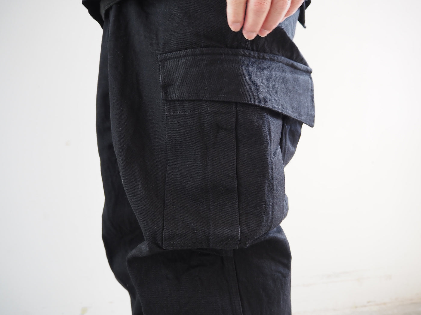 Black denim B.D.U pants, Black